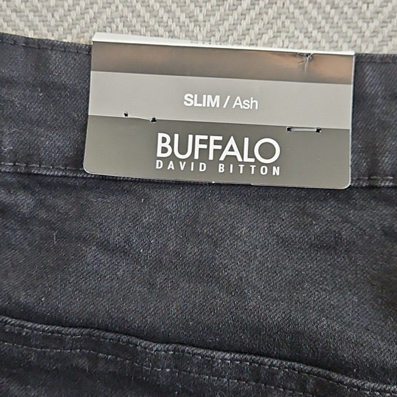 Buffalo David Bitton Ash Jeans Men's Size W36 L32 Black Slim Fit NWT Classic - Picture 9 of 15